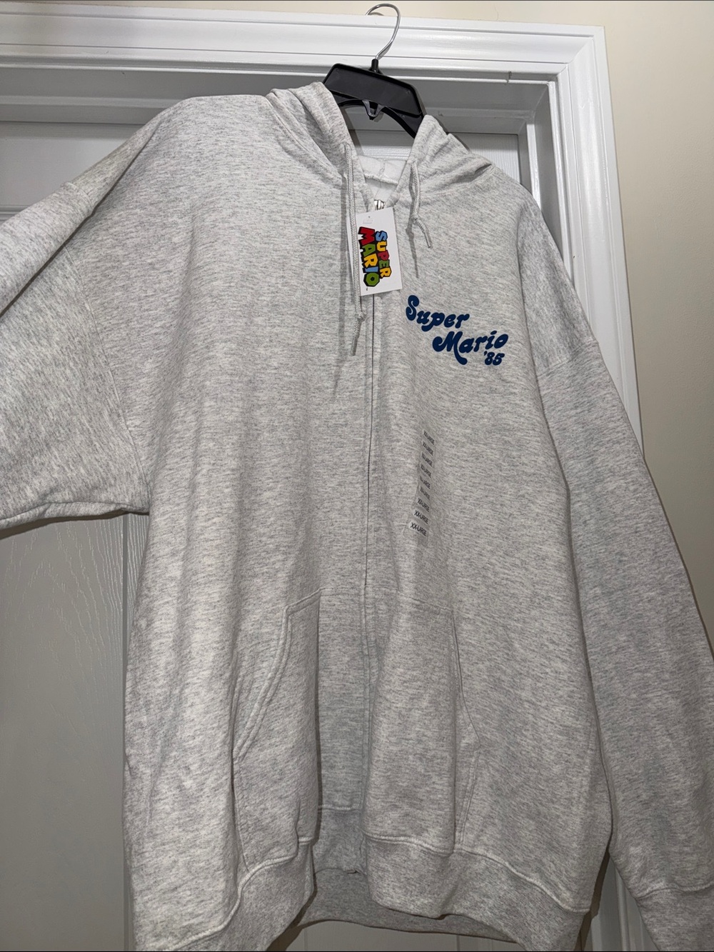 Nintendo Super Mario Gray Zip Hoodie Jacket